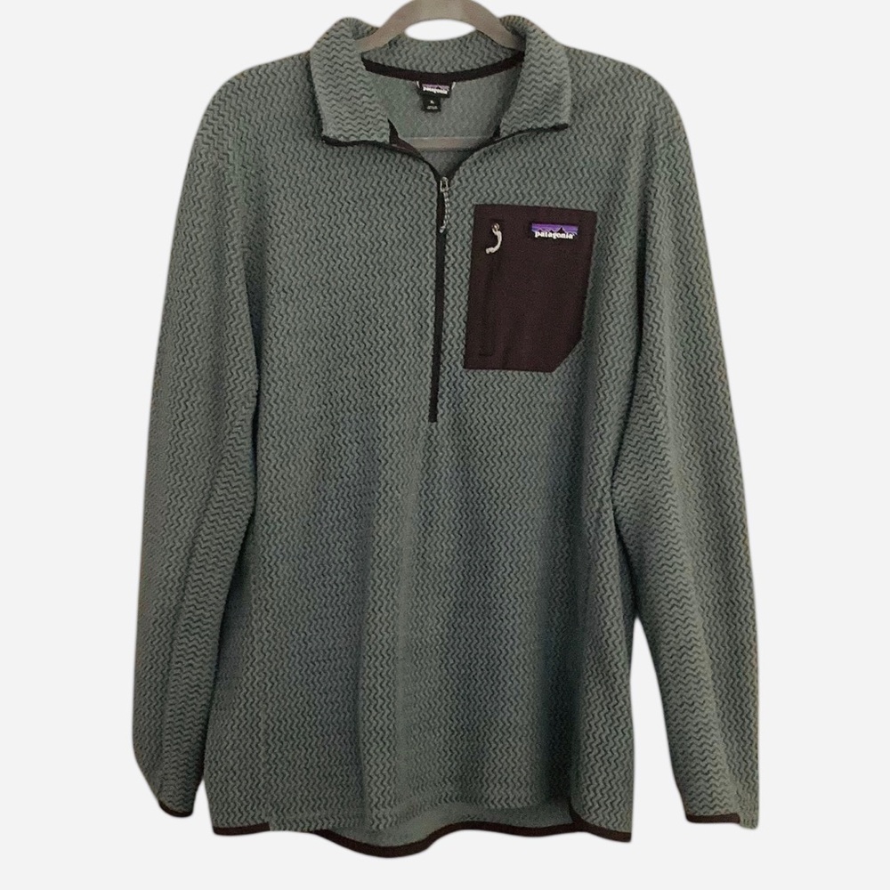 Patagonia Mens R1 Air Zip Neck Fleece Noveau Green Sz XL - Picture 2 of 12